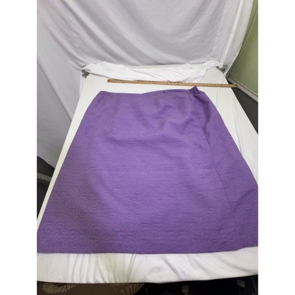 Russell Kemp New York - Purple Flared Long Skirt - Size 5X Geometric Embroidered - Picture 2 of 6